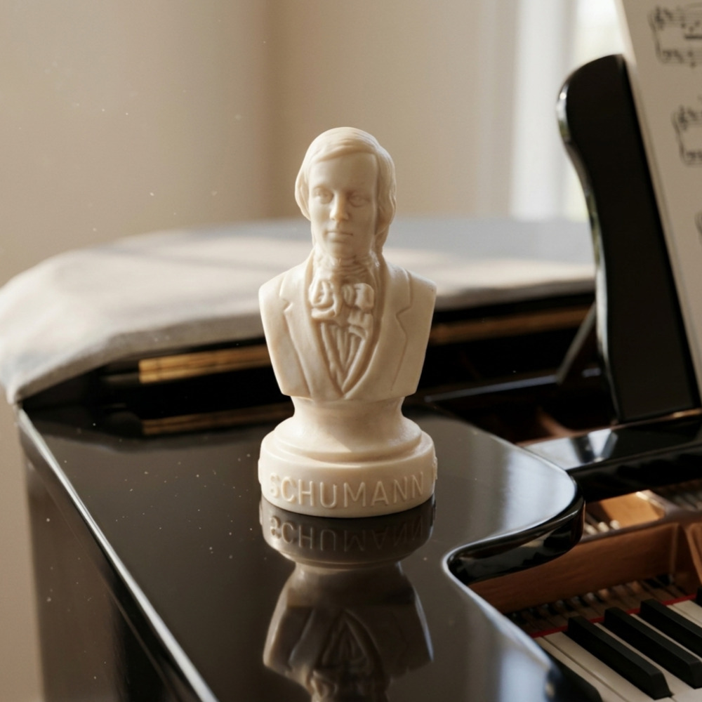 Vintage Halbe Schumann Plastic Bust | 4.5" Composer Figurine | Piano Gift Decor